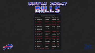 Buffalo Bills 2026-27 Wallpaper Schedule