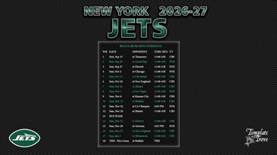 New York Jets 2026-27 Wallpaper Schedule