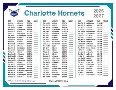 2026-27 Printable Charlotte Hornets Schedule - Central Times
