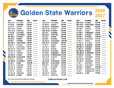2026-27 Printable Golden State Warriors Schedule - Central Times