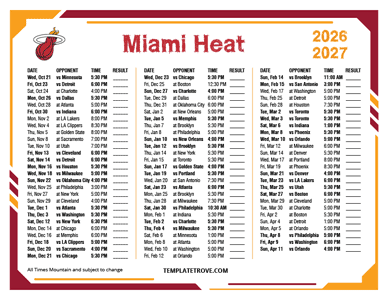 Miami Heat 2026-27 Printable Schedule - Mountain Times