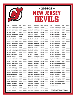 New Jersey Devils 2026-27 Printable Schedule - Pacific Times
