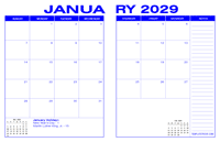 2029 Desk Calendar - Blue