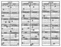 2027 2028 2029 3 Year Calendar
