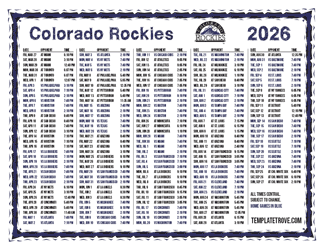 Central Times 2026
 Colorado Rockies Printable Schedule