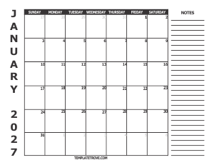 Free Calendars to Print 2027