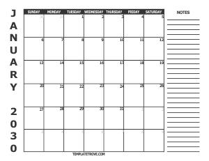 Free Calendars to Print 2030