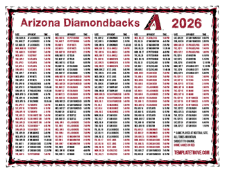 Mountain Times 2026
 Arizona Diamondbacks Printable Schedule