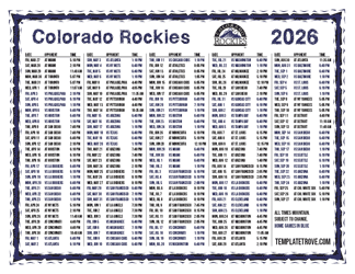 Mountain Times 2026
 Colorado Rockies Printable Schedule