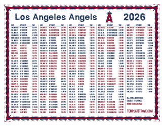 Mountain Times 2026
 Los Angeles Angels Printable Schedule