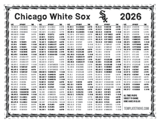 Pacific Times 2026
 Chicago White Sox Printable Schedule