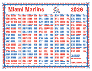 Pacific Times 2026
 Miami Marlins Printable Schedule