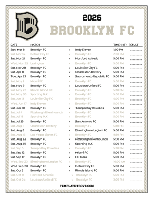 Brooklyn FC 2026
 Printable Soccer Schedule - Mountain Times