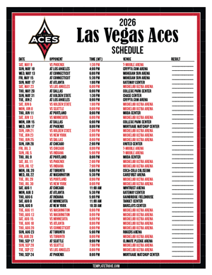 Las Vegas Aces 2026
 Printable Basketball Schedule - Mountain Times