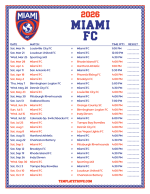   Miami FC 2026
 Printable Soccer Schedule - Pacific Times